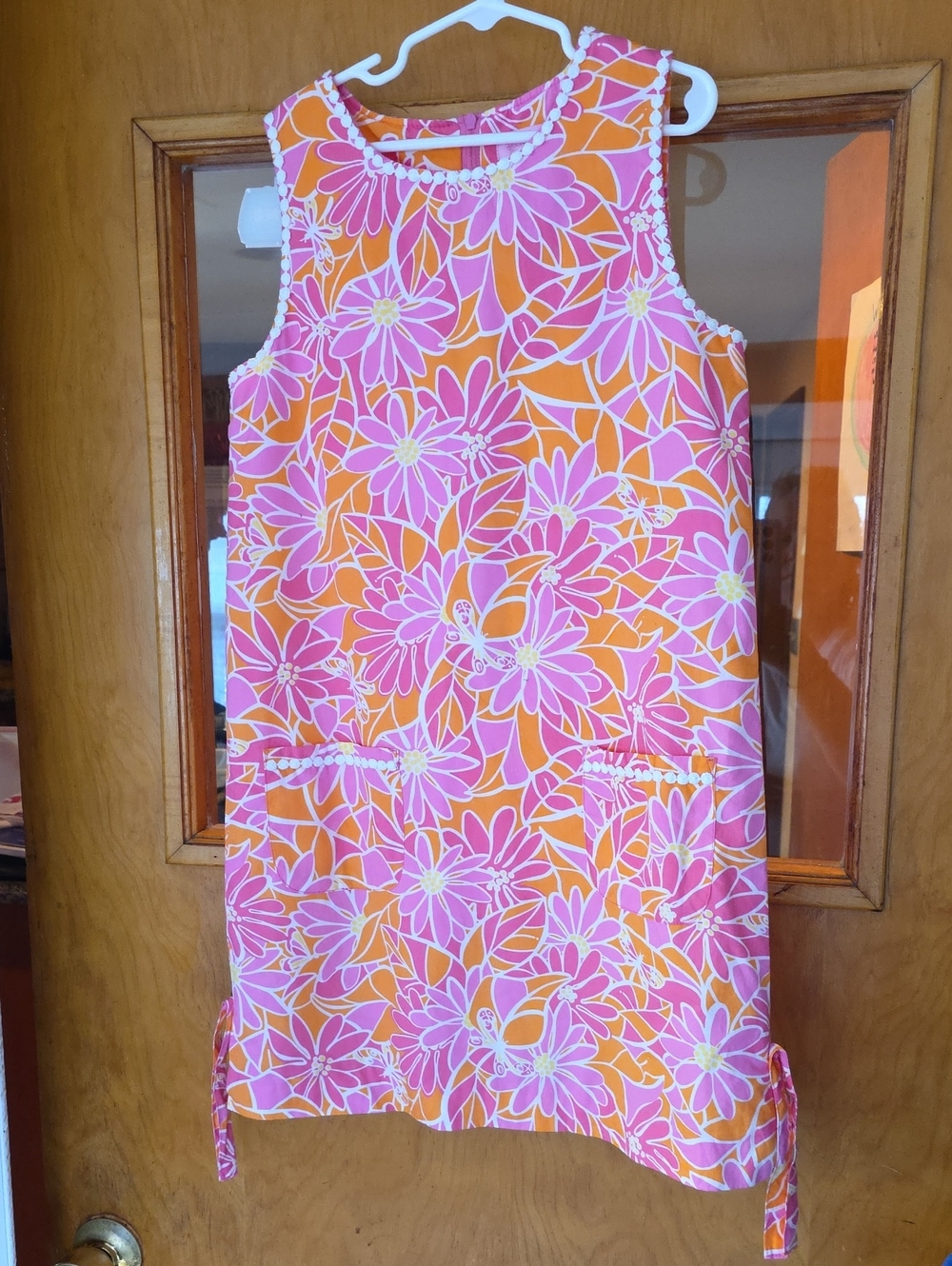 Lilly Pulitzer Pink and Orange Floral Shift Dress, Size 12